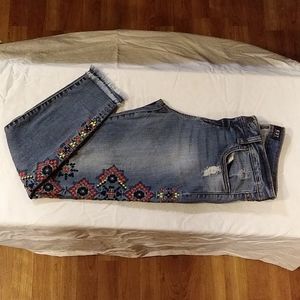 Kut From The Kloth Embroidered Ankle Skinny Jeans